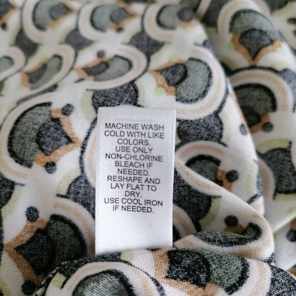 Cato Womens Multicolor Ruched Sleeve V Neck Geometric Blouse Top Size 22/24W - Picture 7 of 7